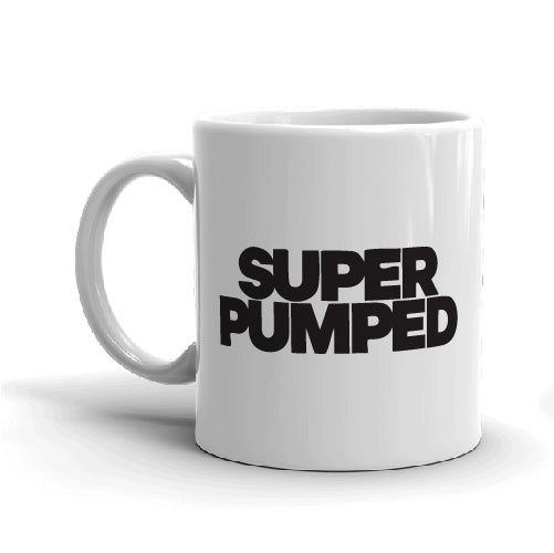 Super Pumped Logo Taza blanca