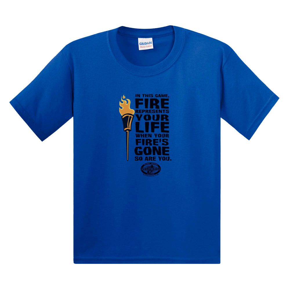 Survivor Le feu représente la vie Enfants T-Shirt à manches courtes