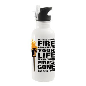 Survivor El fuego representa la vida Botella de agua con tapón de rosca de 20 oz