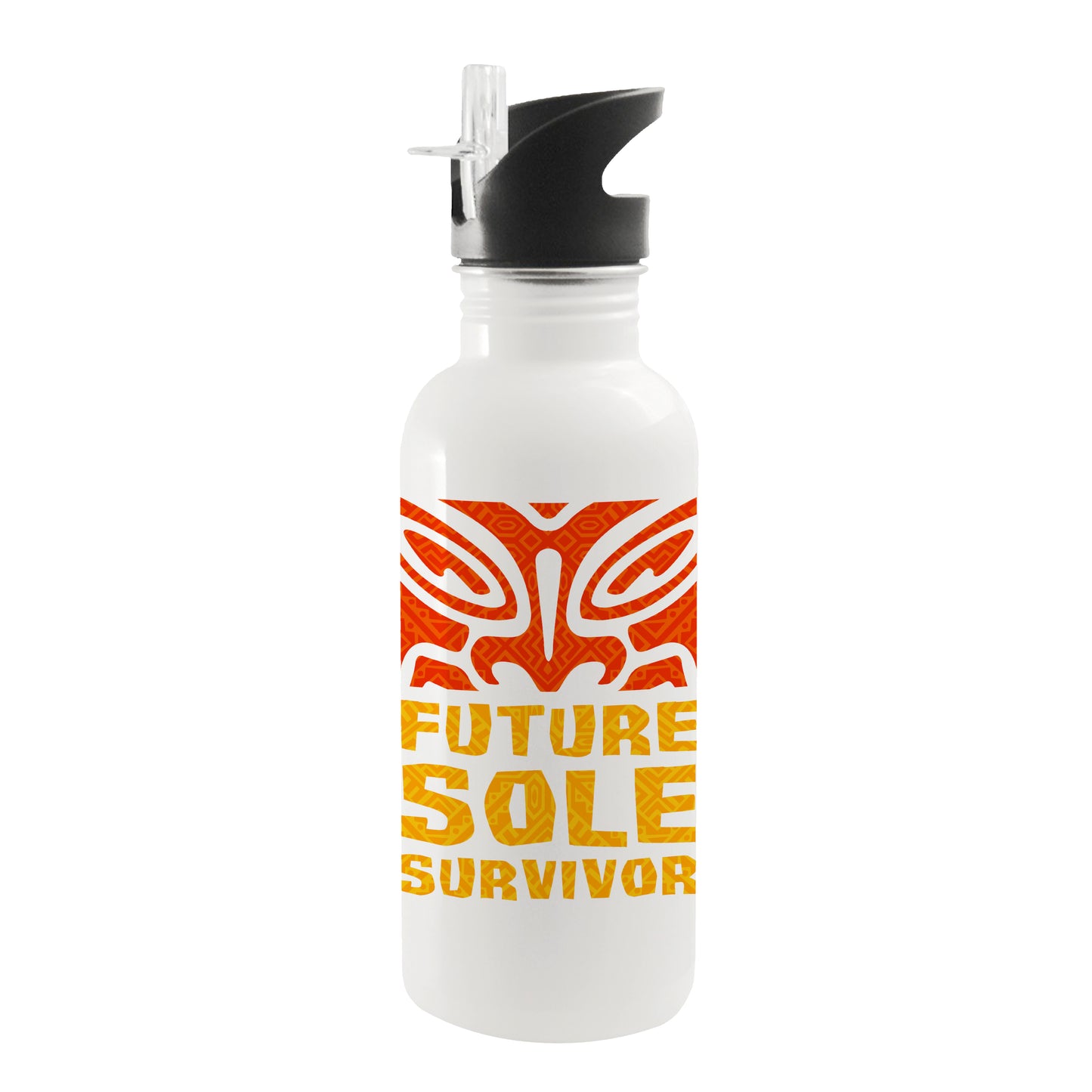 Survivor Künftige Seezunge Survivor 20 oz Schraubverschluss-Wasserflasche mit Strohhalm
