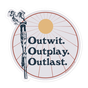 Survivor Outwit, Outplay, Outlast Taschenlampen-Aufkleber