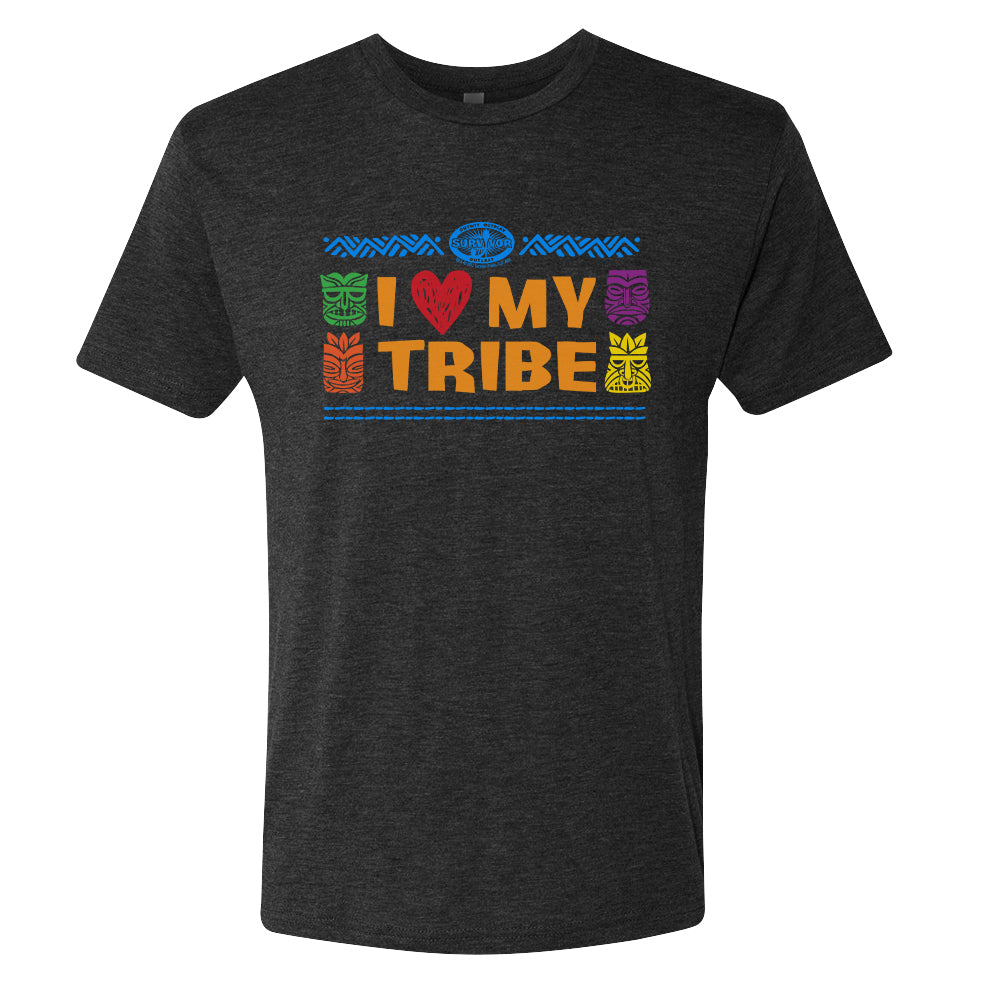 Survivor Ich liebe meinen Stamm Personalisierbar Herren's Tri-Blend T-Shirt