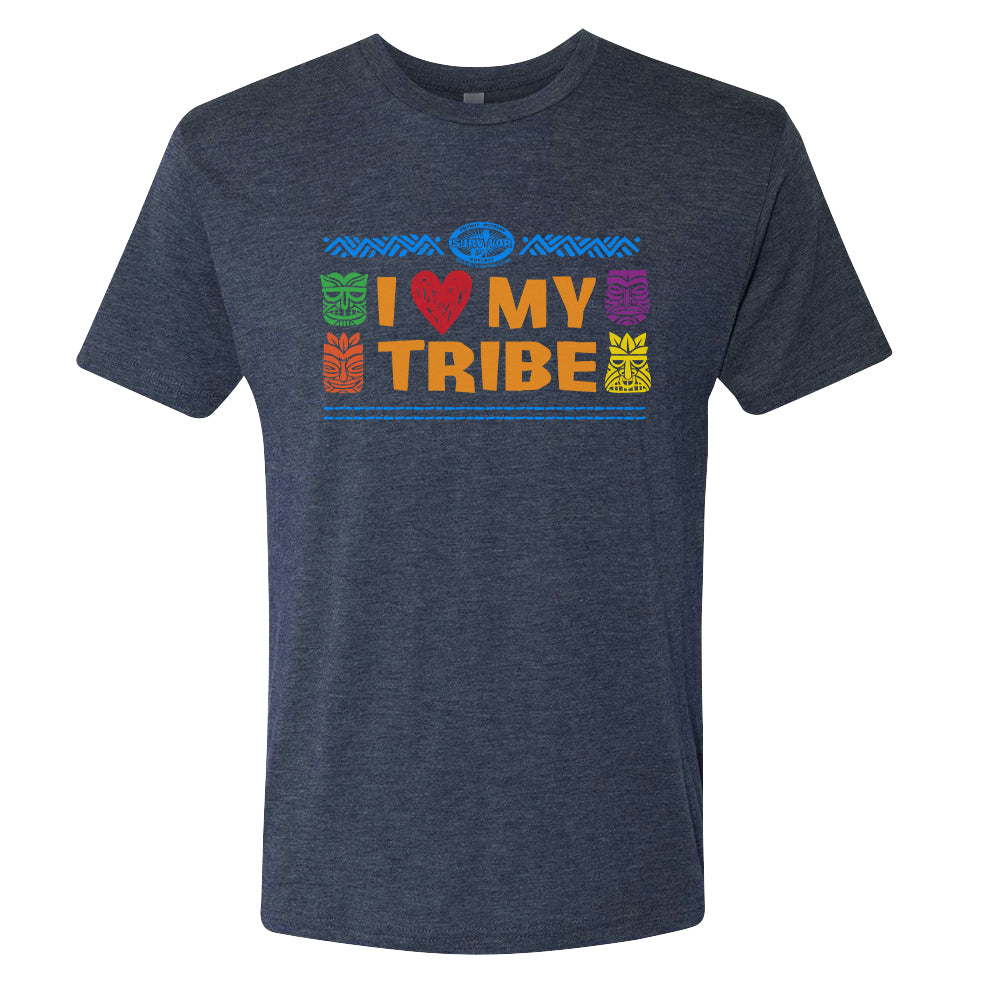 Survivor J'aime ma tribu Personnalisé HommesT-Shirt Tri-Blend 's