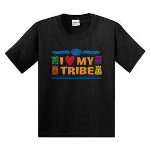 Survivor Ich liebe meinen Stamm Personalisierbar Kurzärmeliges T-Shirt für Kinder