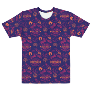Survivor 20 Jahre 40 Jahreszeiten All Over Purple Pattern Erwachsene All-Over Print T-Shirt