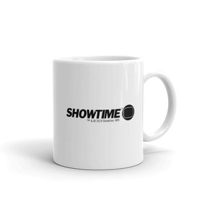 Tasse blanche du logo rétro Showtime