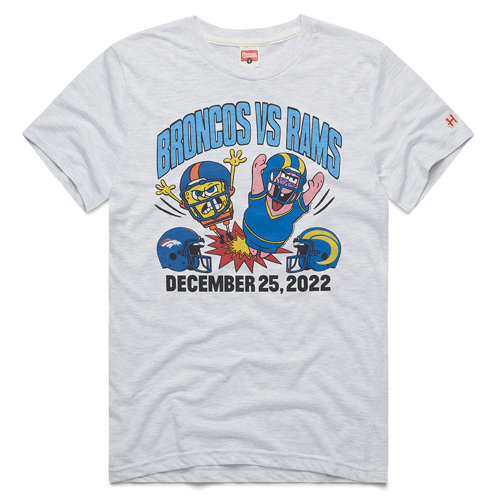 Spongebob Squarepants And Patrick X Broncos Vs Rams 2022 Short Sleeve T Shirt Paramount Shop