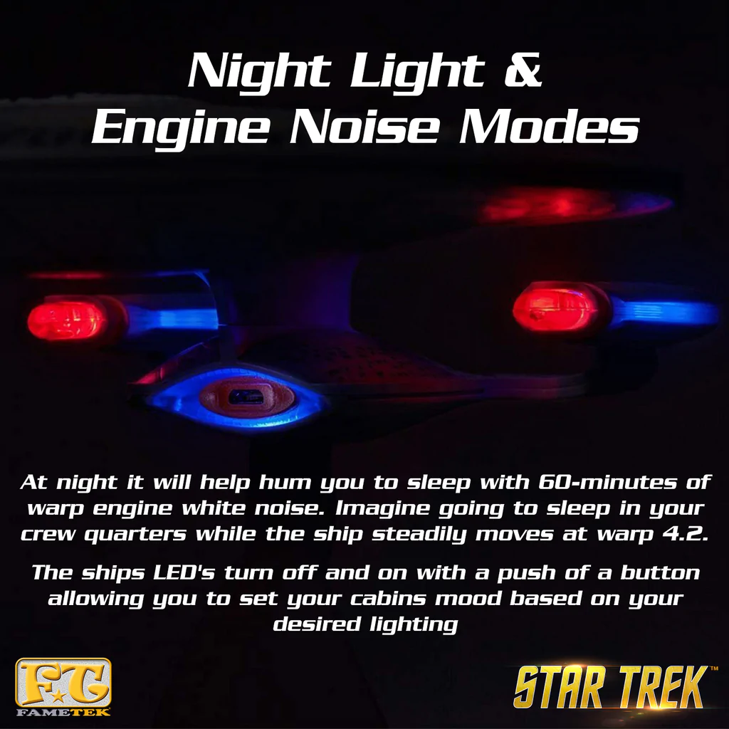 Star Trek: The Next Generation Altavoz Bluetooth® U.S.S. Enterprise NCC-1701-D con somnífero, LED y efectos de sonido