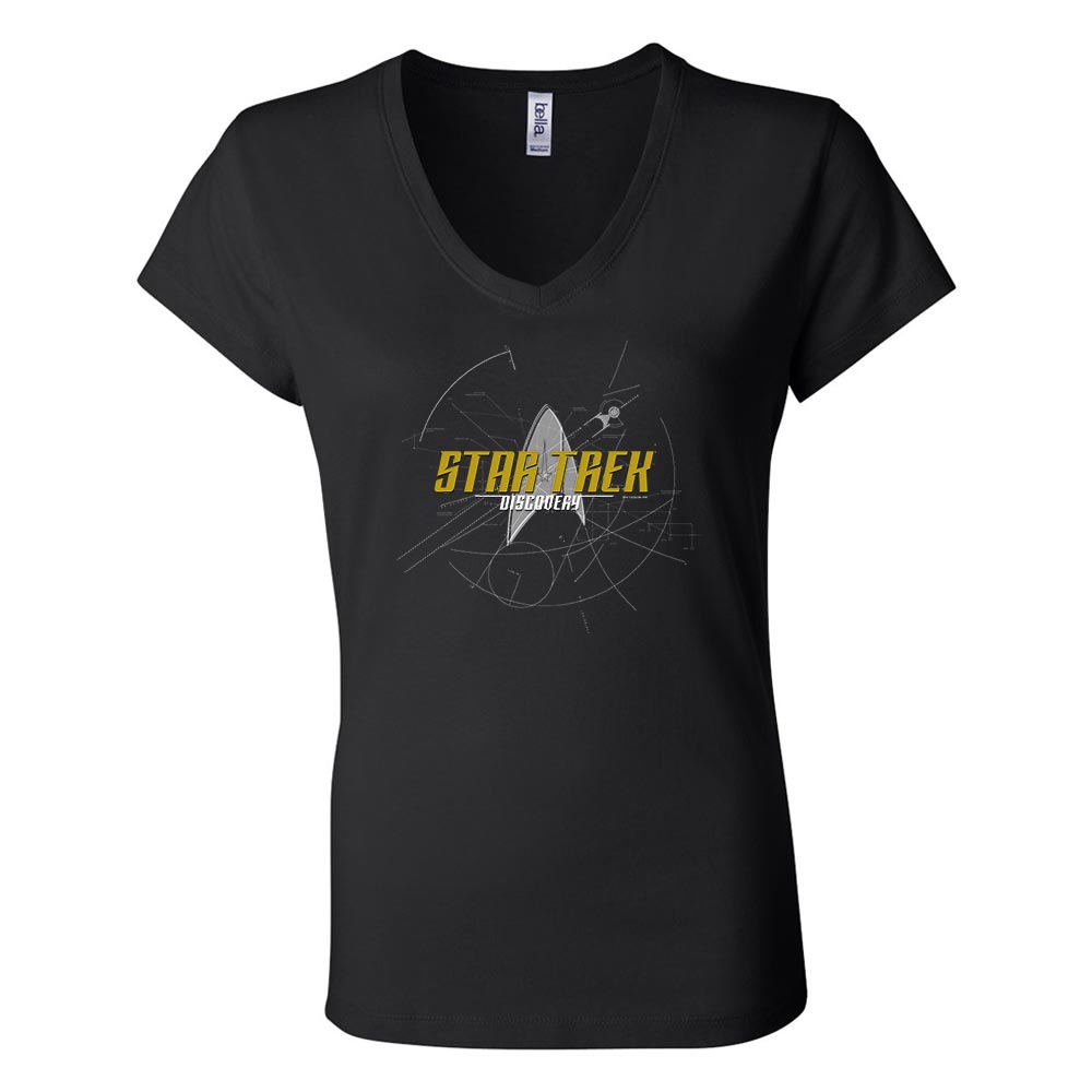 Star Trek: Discovery Logo Sketch Women's V-Neck T-Shirt