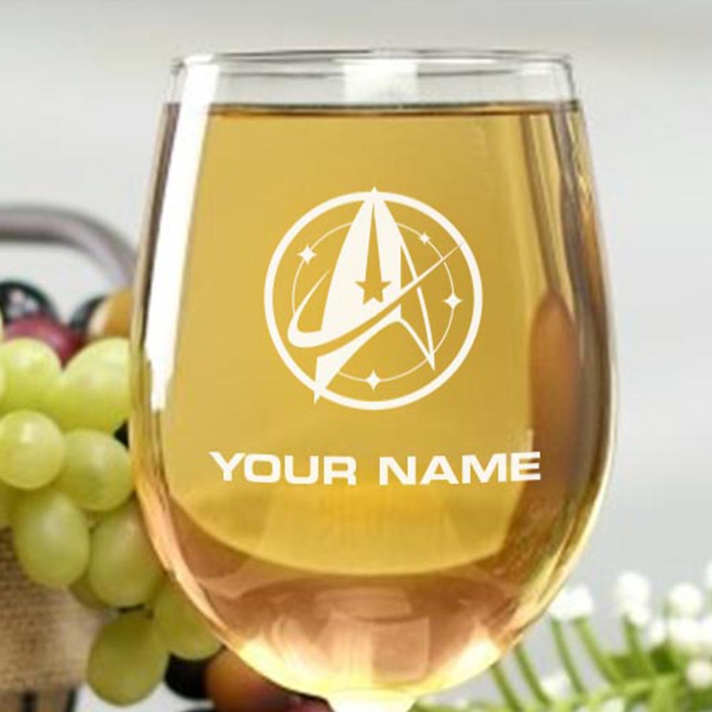 Star Trek: Discovery Sternenflottenkommando Personalisierbar Weinglas