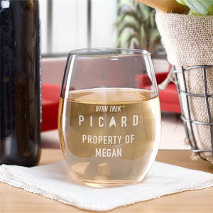 Star Trek: Picard Propiedad de Personalizado Copa de vino sin tallo