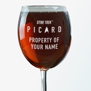 Star Trek: Propriété Picard du verre à vin personnalisé