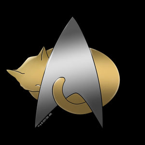 Star Trek: The Next Generation Miezekatze Logo DamenEntspanntes T-Shirt mit Rundhalsausschnitt