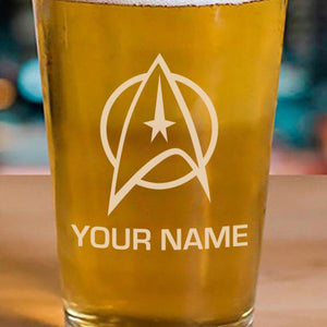 Star Trek: The Original Series Delta Personalisierbar Lasergraviertes Pint-Glas