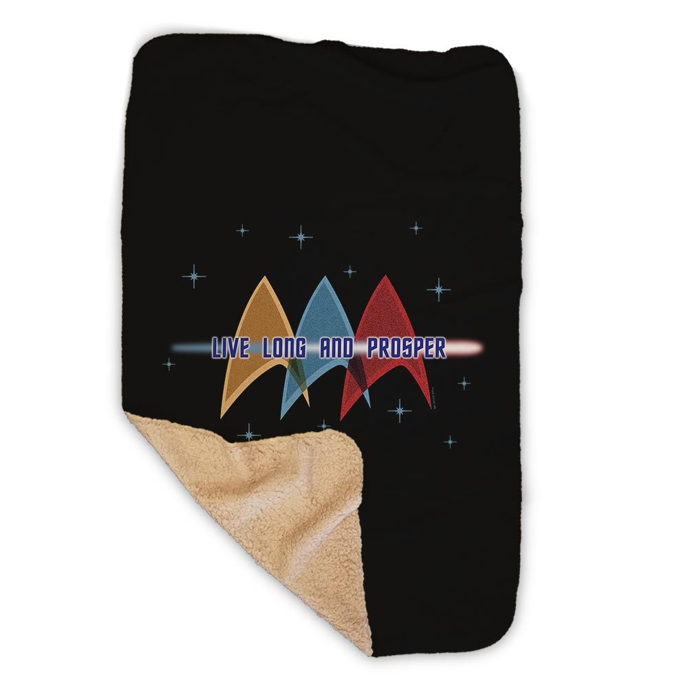 Star Trek: The Original Series Live Long and Prosper Deltas Sherpa Blanket