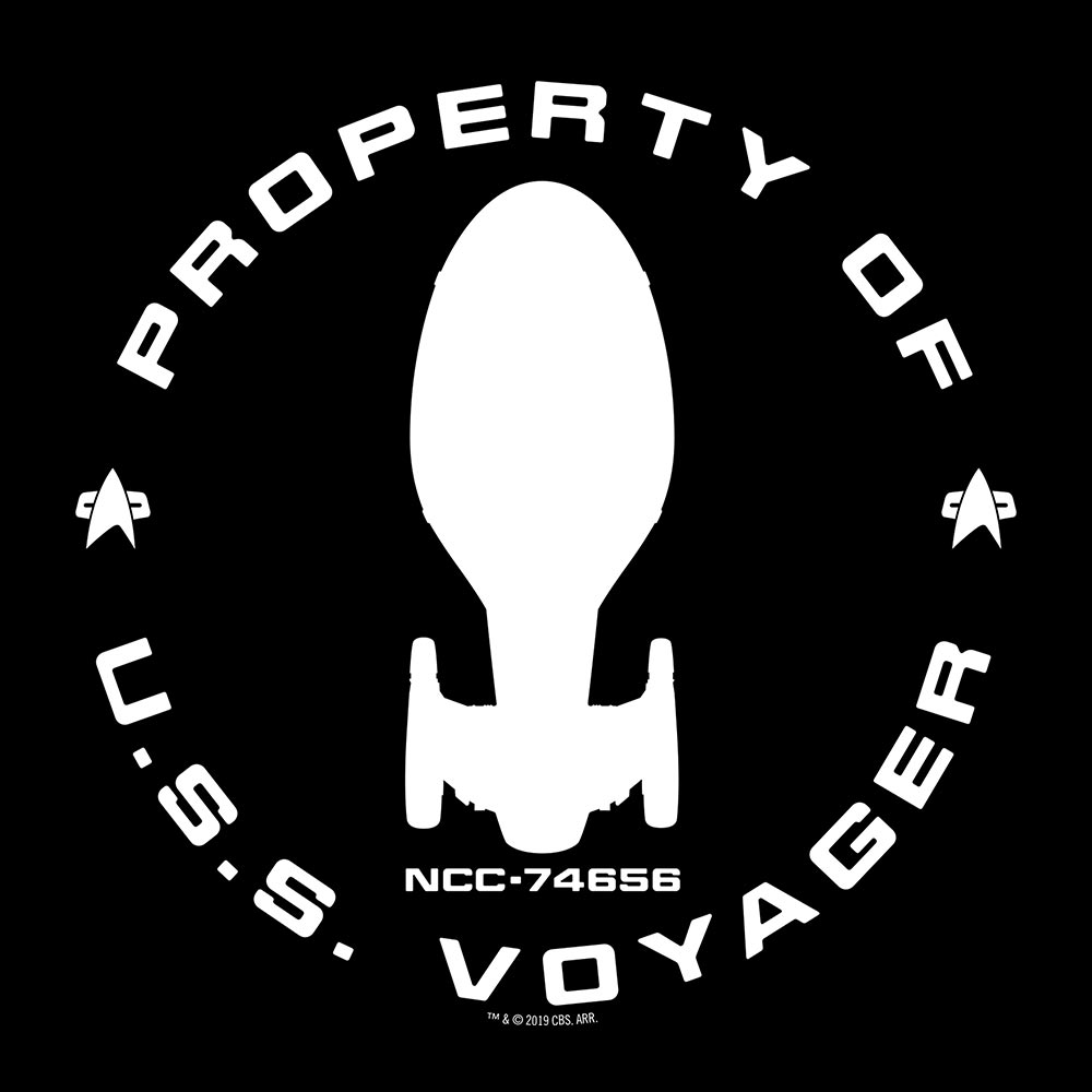 Star Trek: Voyager Propriété de l'U.S.S. Voyager Adulte T-Shirt à manches courtes