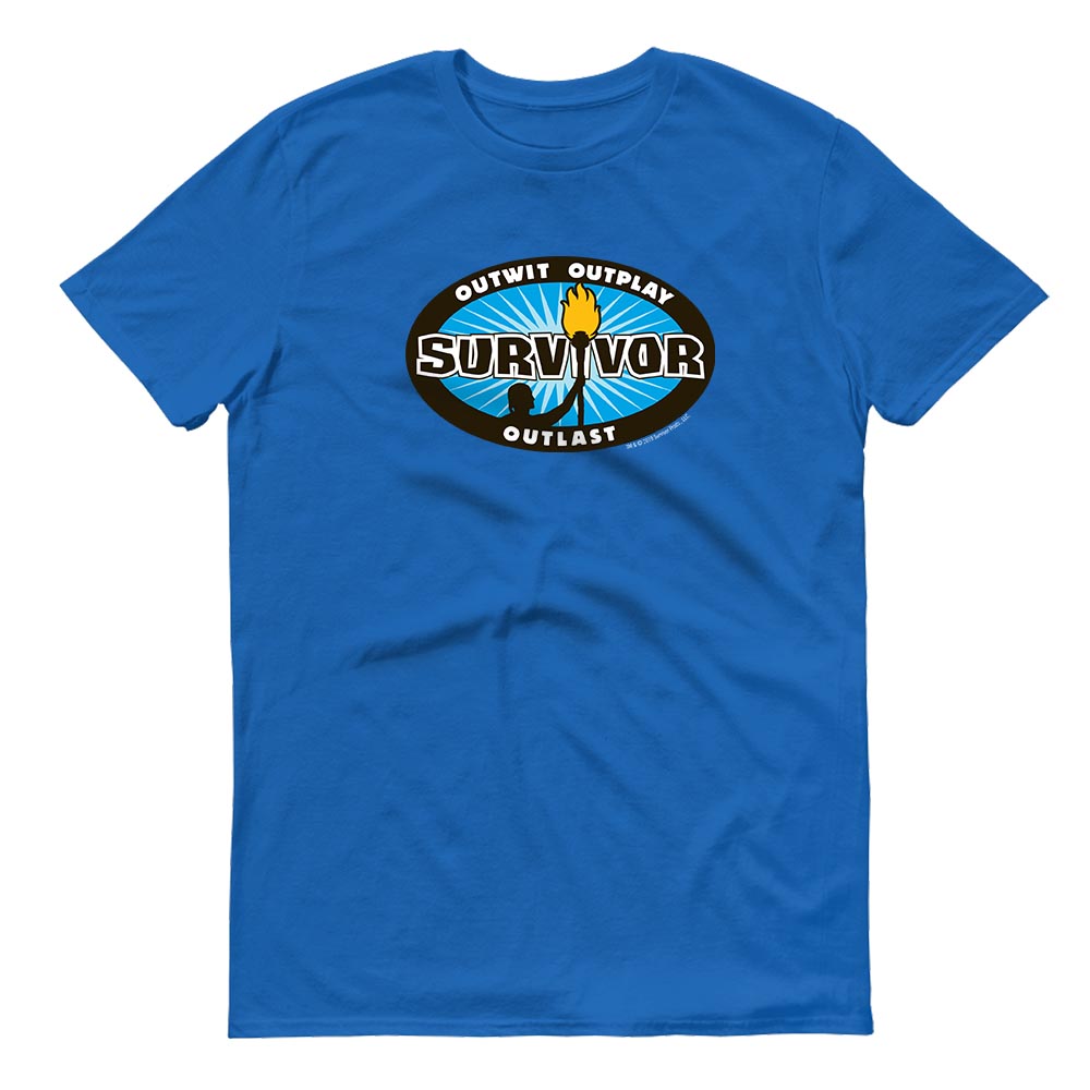 Survivor Übertrumpfen, überspielen, überdauern Logo Erwachsene Kurzärmeliges T-Shirt
