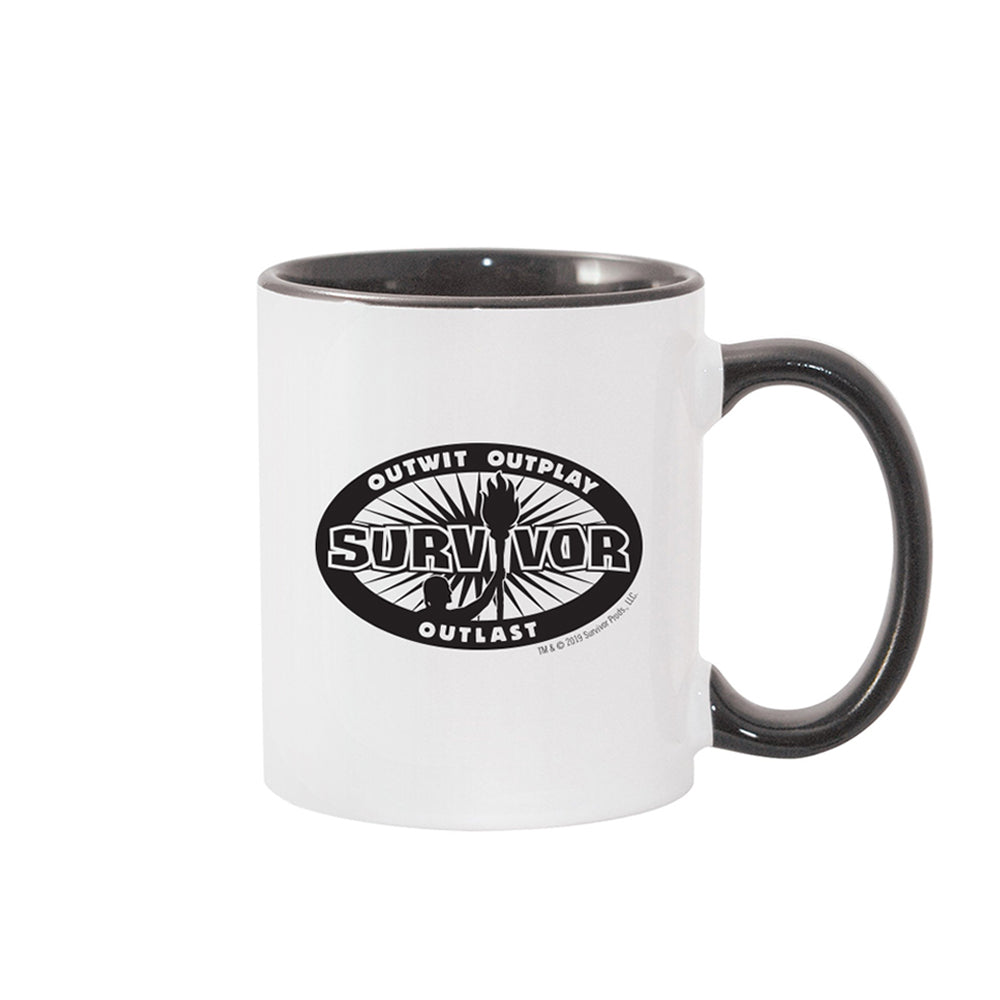 Survivor Outwit, Outplay, Outlast Logo Two-Tone White Mug