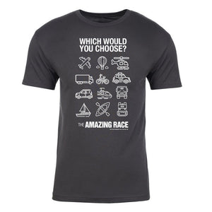 The Amazing Race White Choose Your Adventure Adult Short Sleeve T-Shirt