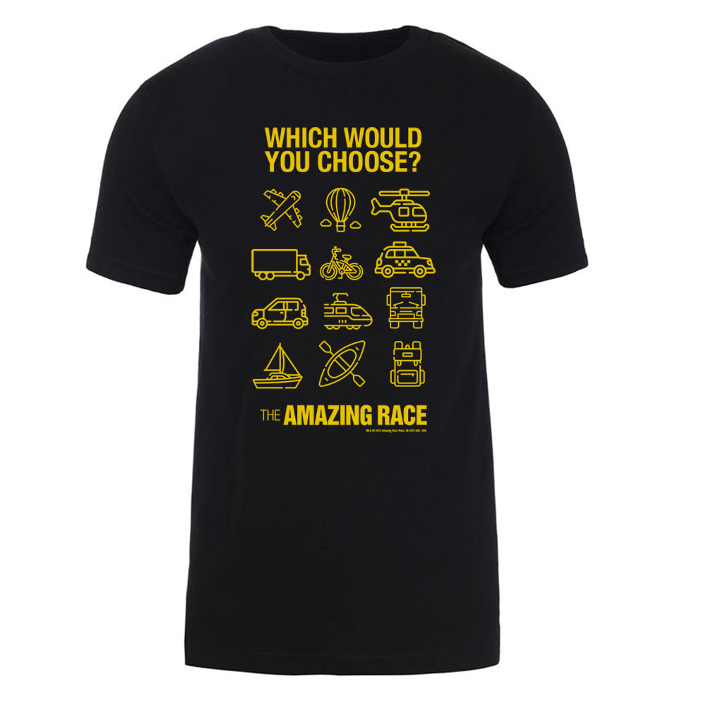 The Amazing Race Yellow Choose Your Adventure Adult Short Sleeve T-Shirt