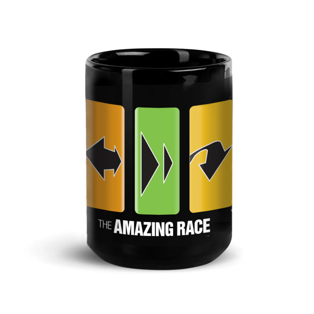 The Amazing Race Race Clues Black Mug