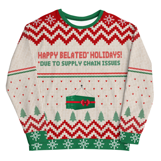 The Daily Show with Trevor Noah Happy Belated* Holidays Unisex Crew Neck Sweatshirt