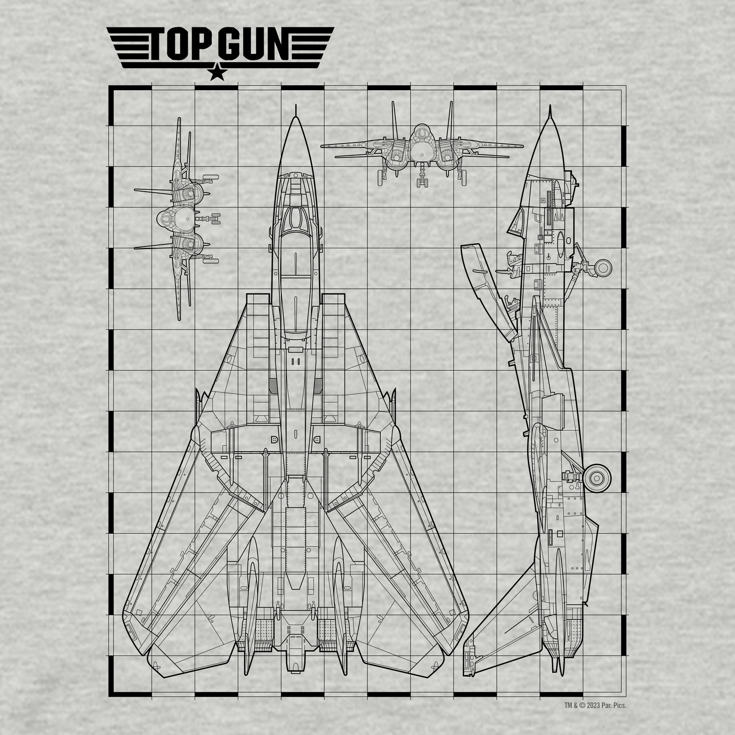 Top Gun Fighter Jet Schematics Unisex Premium T-Shirt