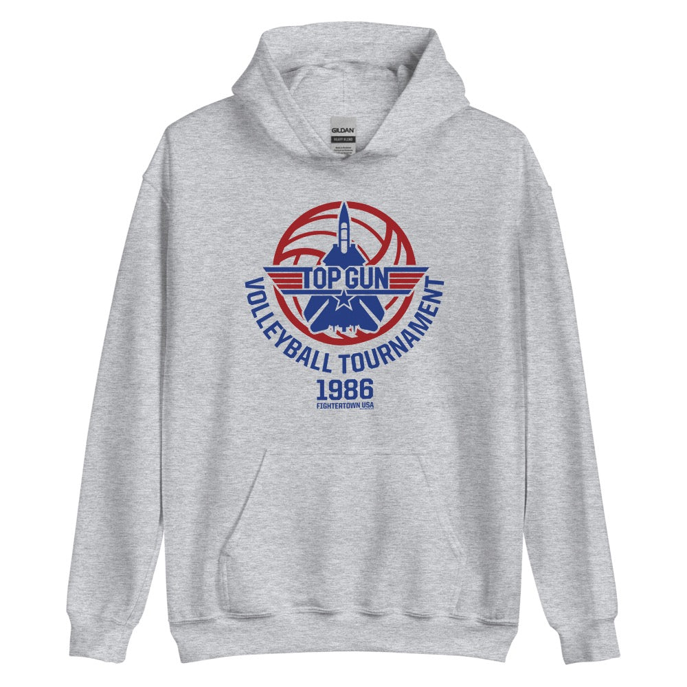 Top Gun Fighter Town USA 1986 Volleyball Tournament Hooded Sweatshirt
