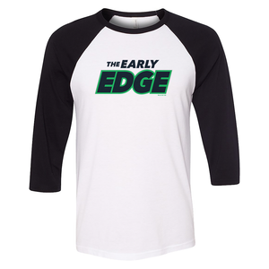 The Early Edge Podcast Logo 3/4 Sleeve Baseball T-Shirt
