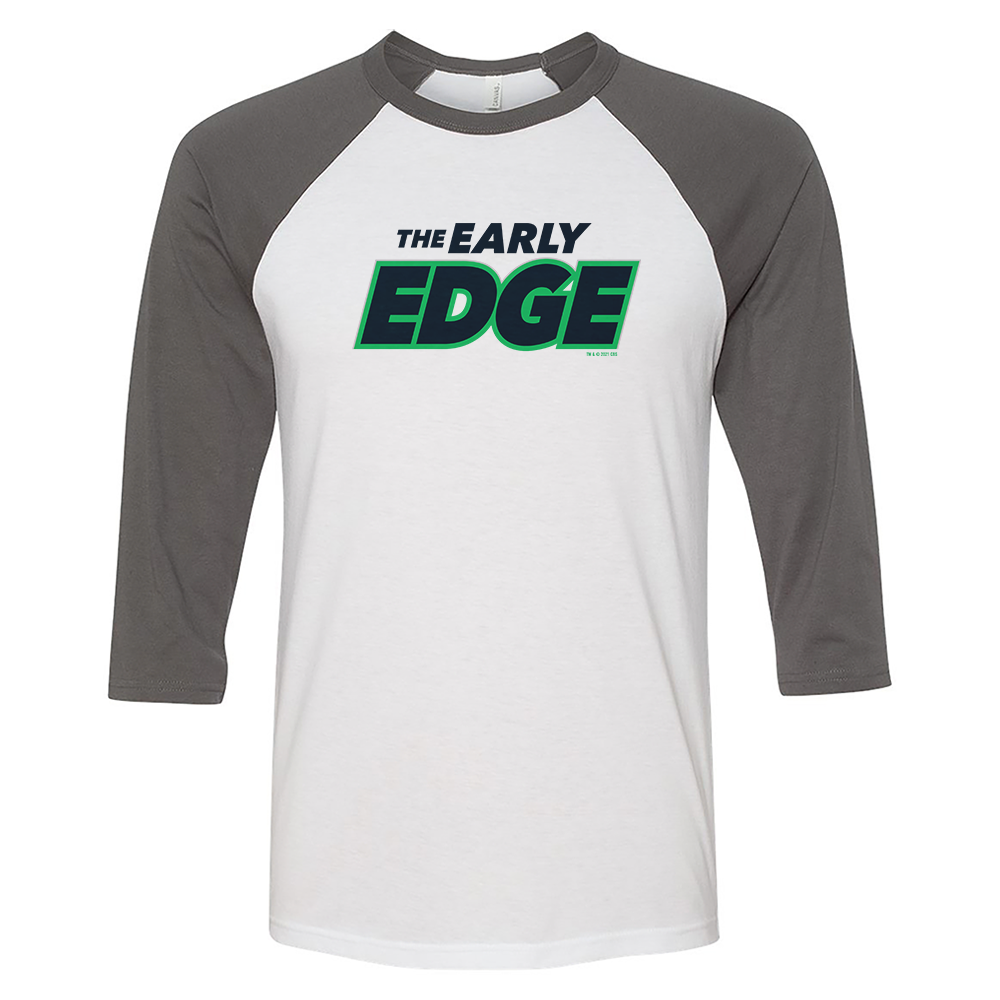 The Early Edge Podcast Logo 3/4 Sleeve Baseball T-Shirt