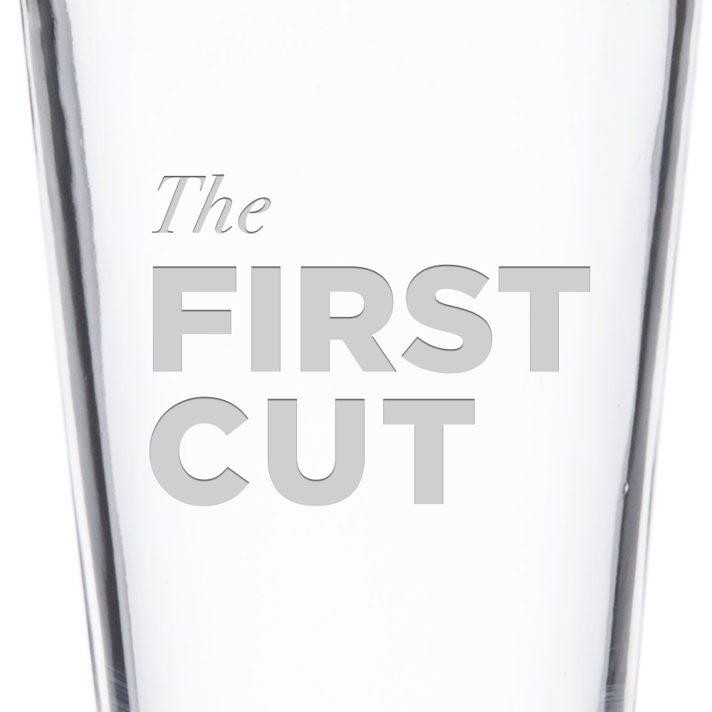 First Cut The First Cut Golf Podcast Logo Laser Engraved Pint Glass