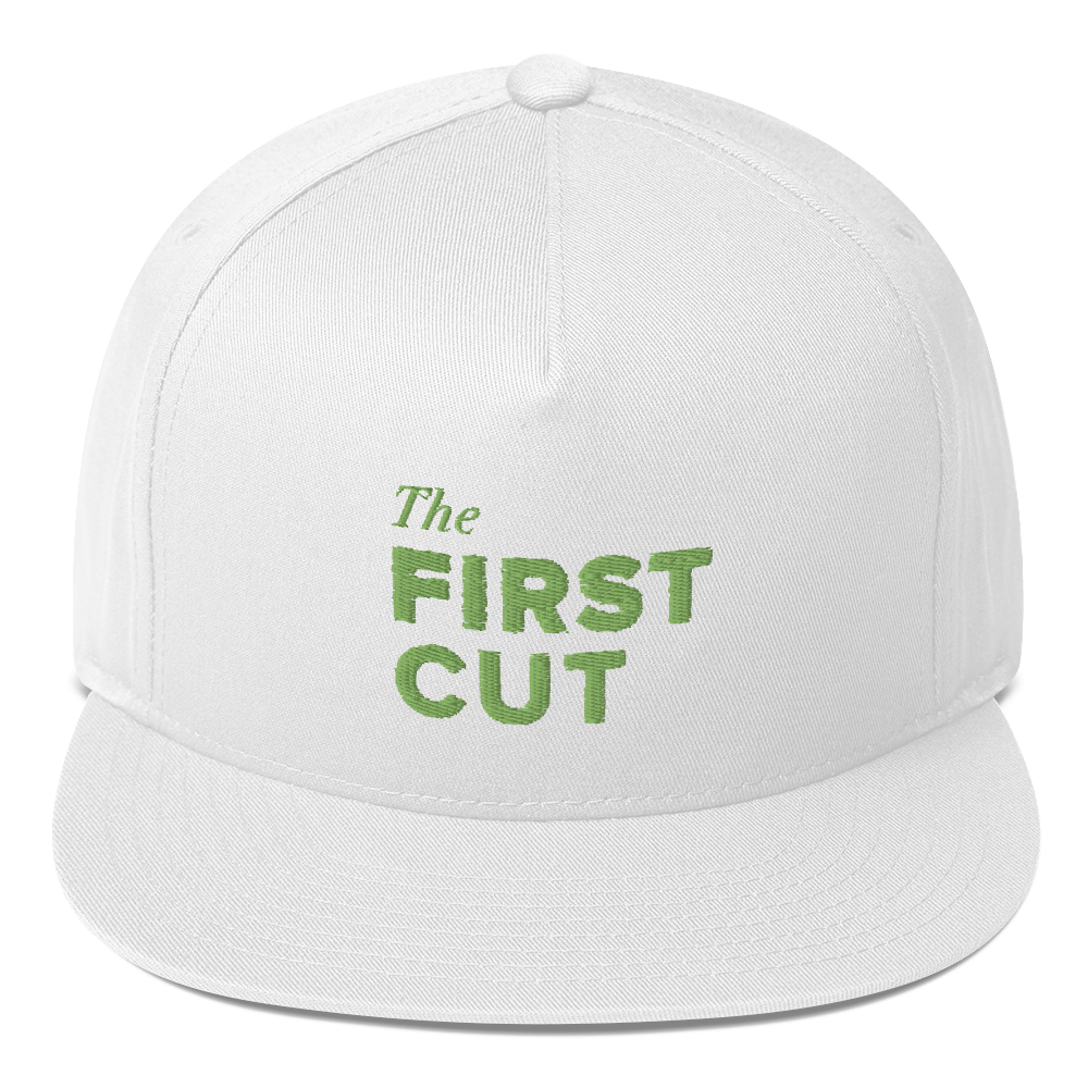 First Cut The First Cut Golf Podcast Logo Embroidered Flat Bill Hat