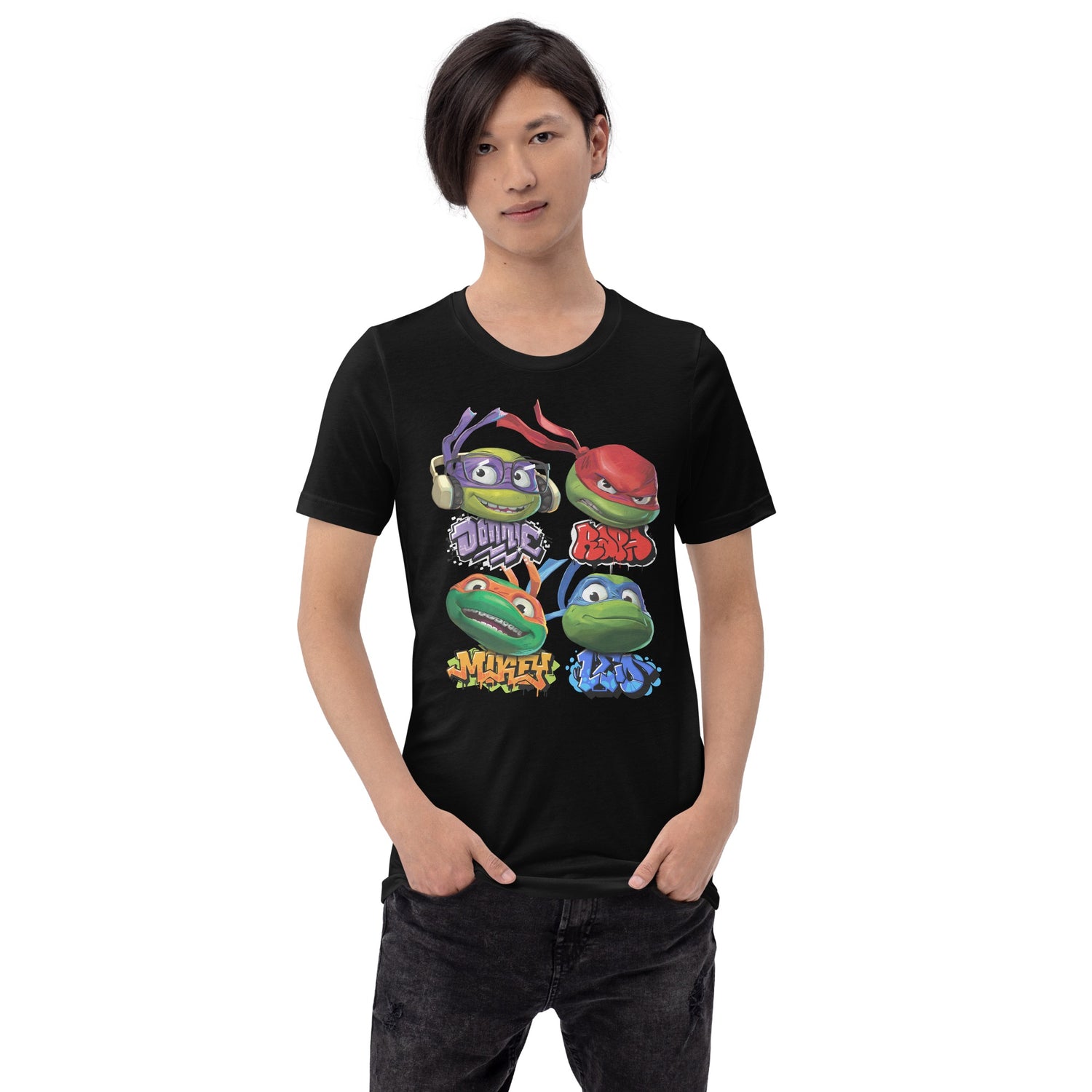 printful2 Teenage Mutant Ninja Turtles: Mutant Mayhem Turtle Heads T-Shirt Black / XL