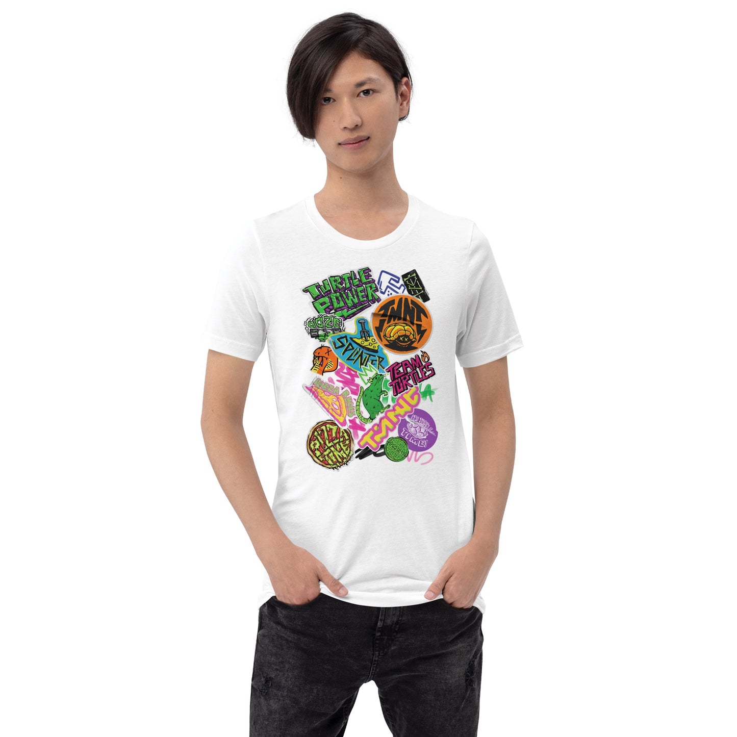 Teenage Mutant Ninja Turtles: Mutant Mayhem - T-shirt avec autocollant Medley