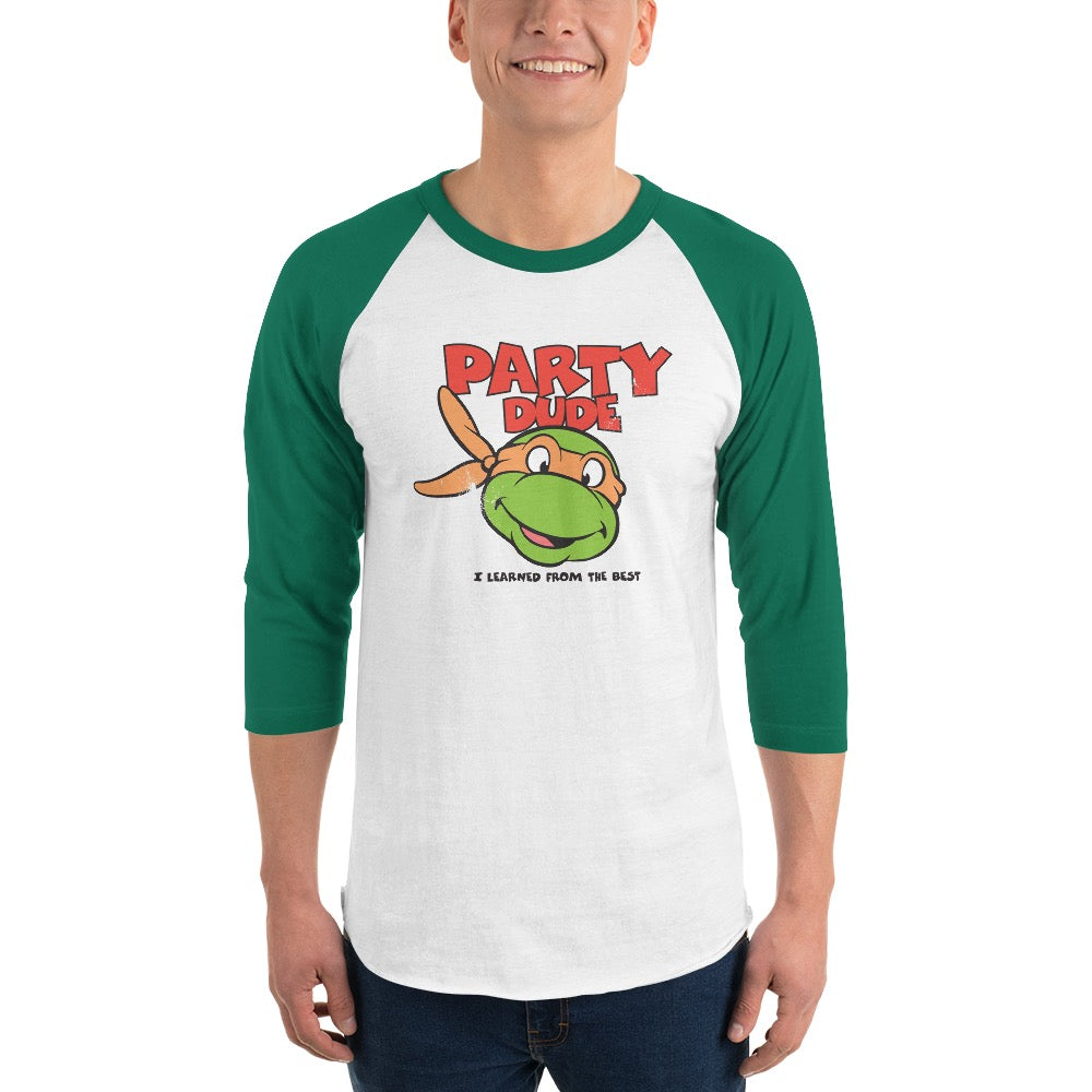 Teenage Mutant Ninja Turtles Party Dude Unisex 3/4 Sleeve Raglan Shirt