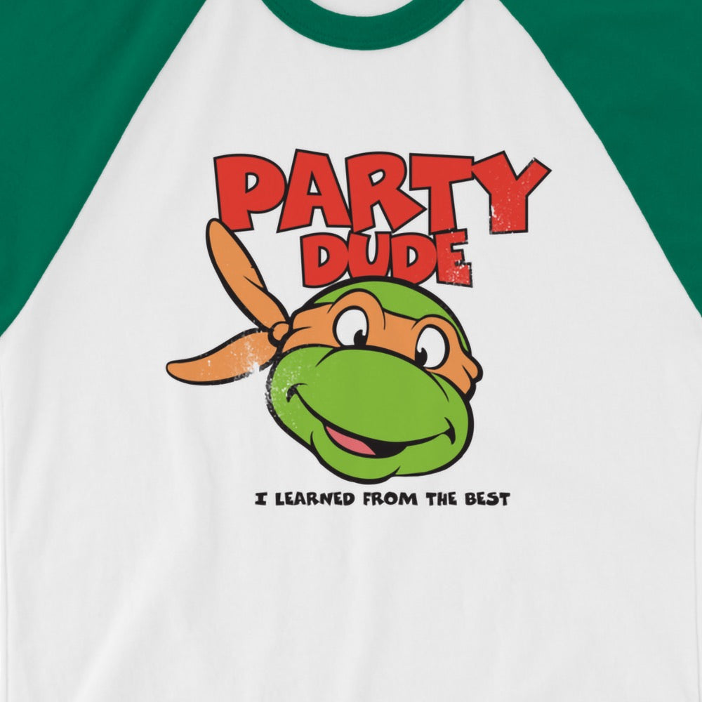Teenage Mutant Ninja Turtles Party Dude Unisex 3/4 Sleeve Raglan Shirt