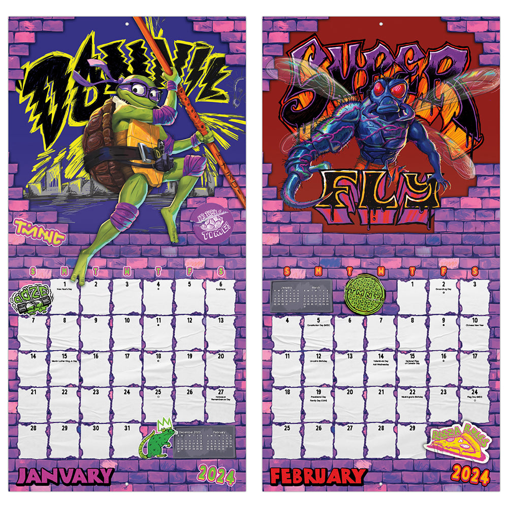 TMNT Mutant Mayhem 2024 Wall Calendar