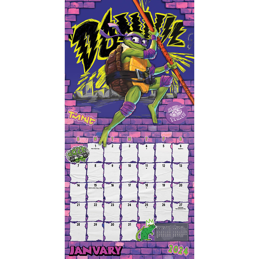 DateWorks 2024 Nickelodeon Teenage Mutant Ninja Turtles: Mutant Mayhem Wall  Calendar