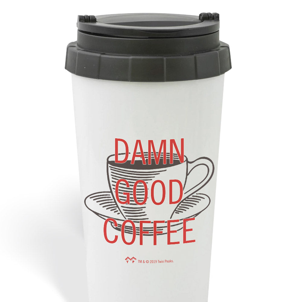 Twin Peaks Damn Good Coffee Cup 16 oz Stainless Steel Thermal Travel Mug