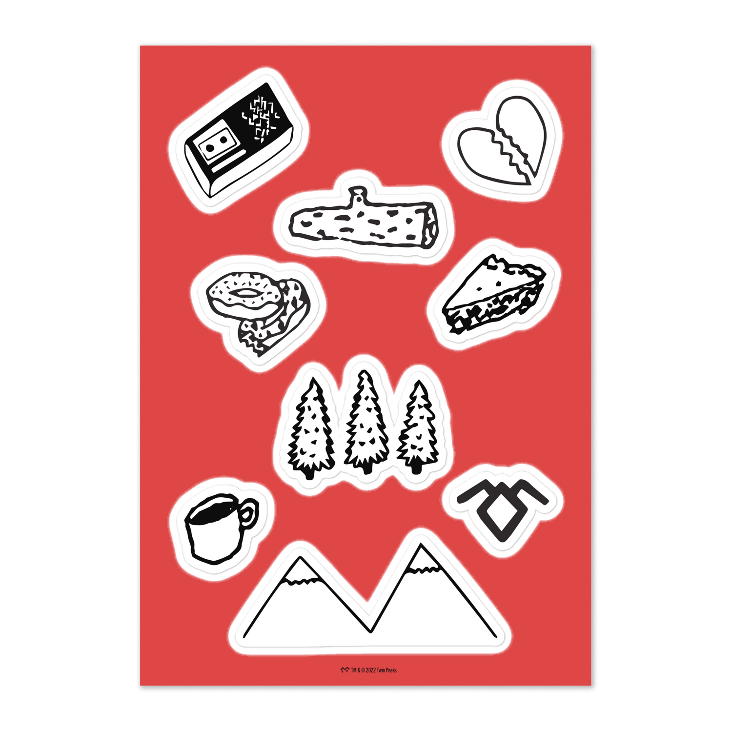 Twin Peaks Drawings Kiss Cut Sticker Sheet