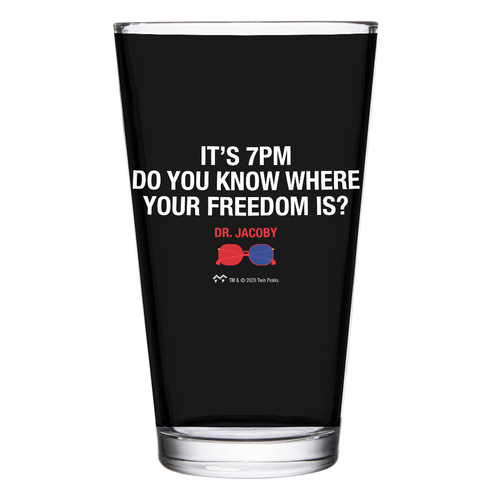 Twin Peaks It's 7PM Do You Know Where Your Freedom Is? 17 oz Pint Glass