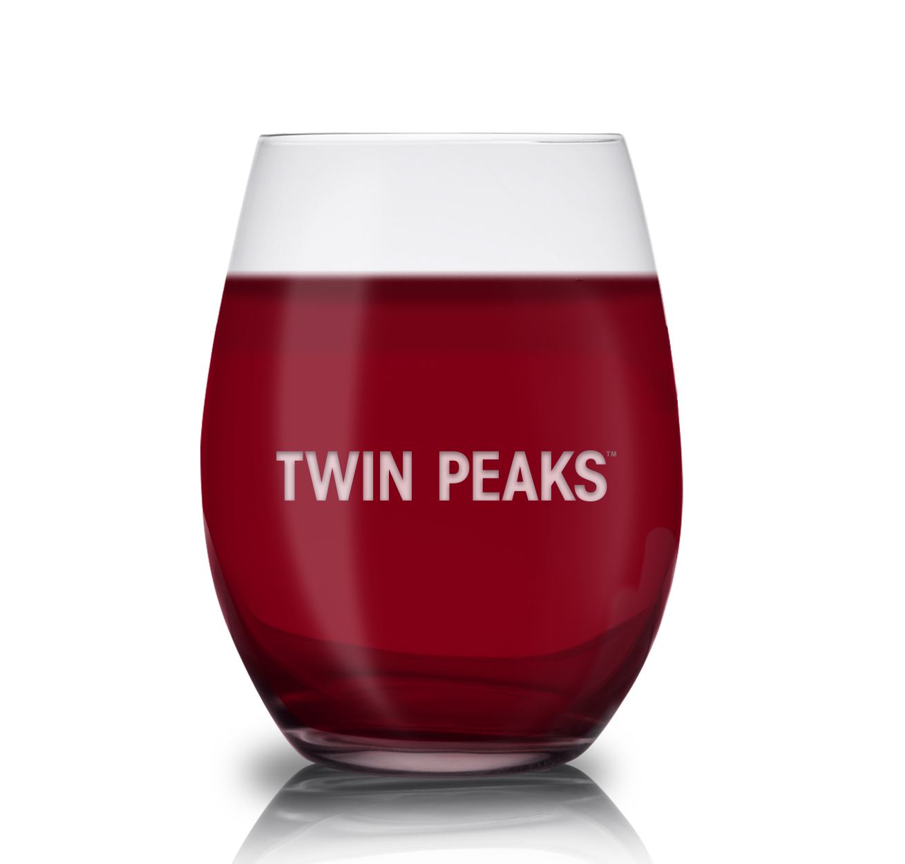 Twin Peaks Logo Laser Engraved Stemless Wine Glass
