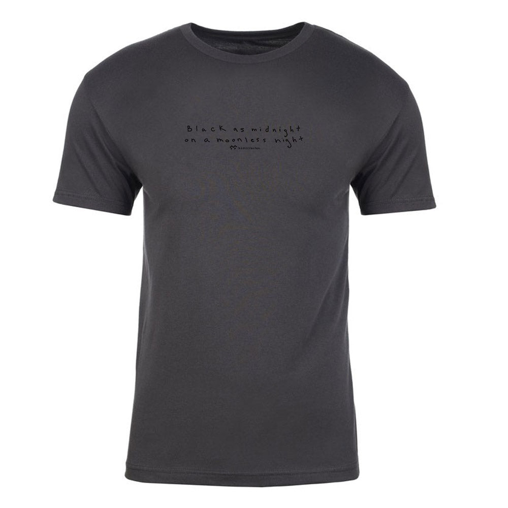 Twin Peaks Black as Midnight Handwritten Adult Short Sleeve T-Shirt