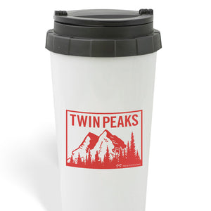 Twin Peaks Taza de viaje térmica de acero inoxidable de 16 oz Mountain Range