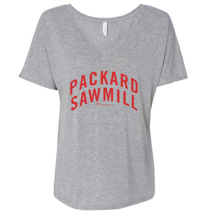 Twin Peaks Sägewerk Packard DamenEntspanntes T-Shirt mit V-Ausschnitt