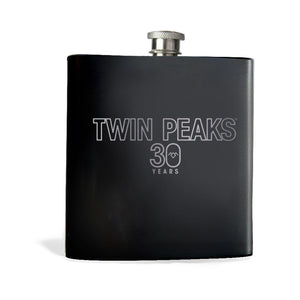 Twin Peaks 30th Anniversary Logo Laser Engraved Flask