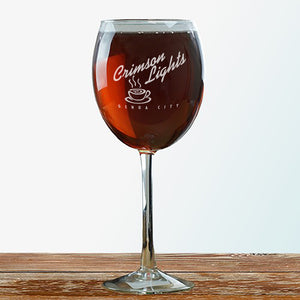 The Young and the Restless Crimson Lights Laser Engraved Wine Glass