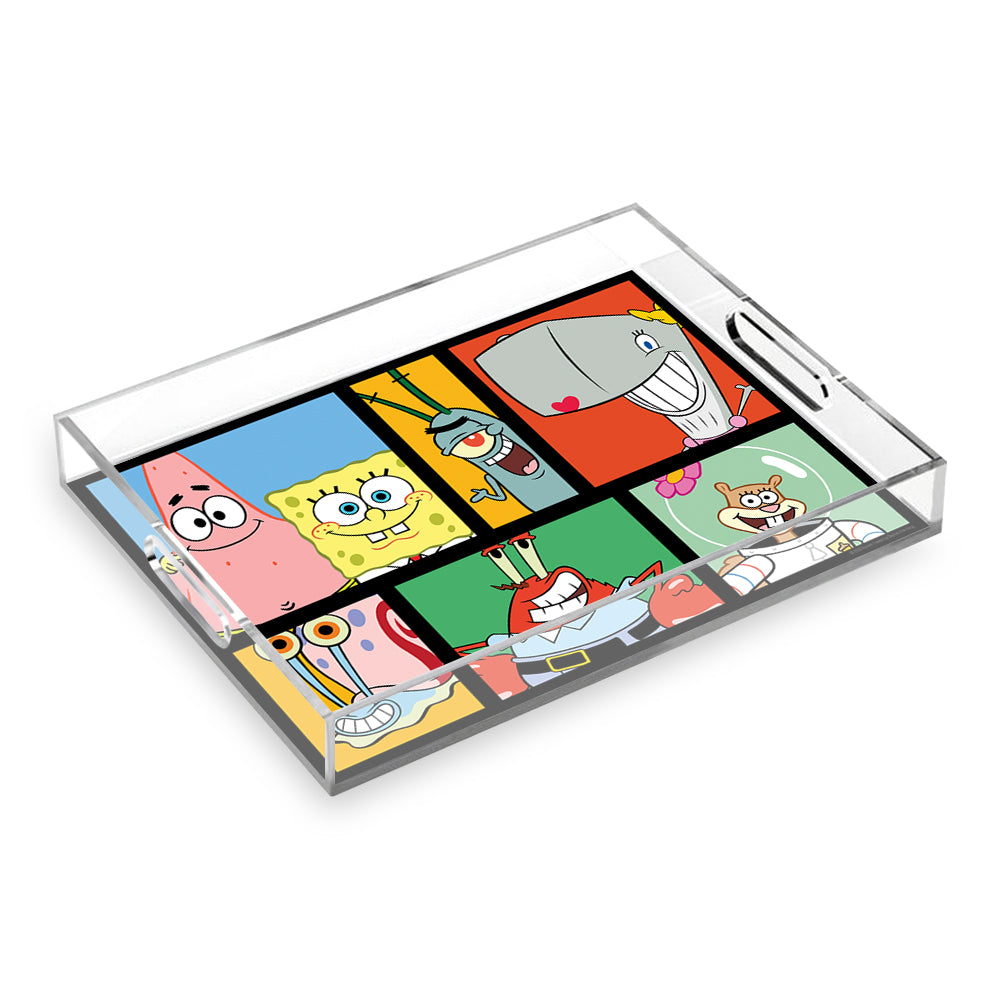 Spongebob Schwammkopf-Charaktere Gitter-Acryl-Tablett