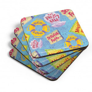 SpongeBob SquarePants The Krusty Krab Pattern Coaster - Set of 4