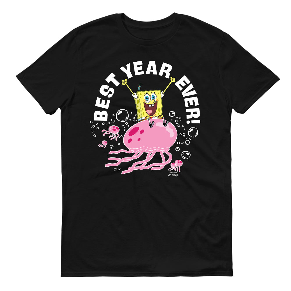 SpongeBob SquarePants Best Year Ever Jellyfish Adult Short Sleeve T-Shirt